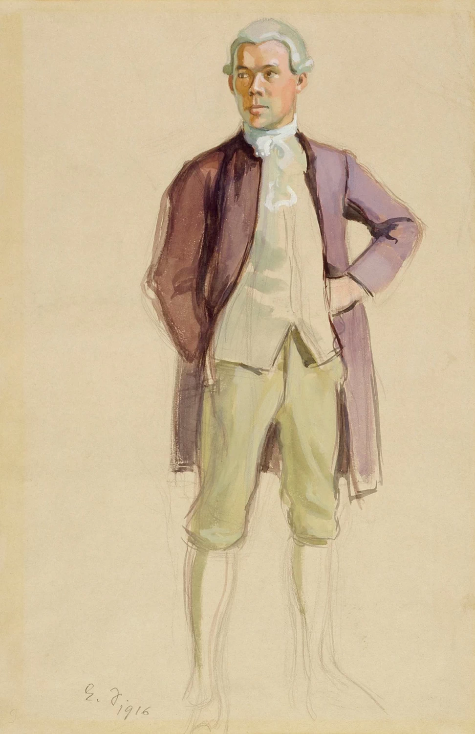 Eero Järnefelt - 129, Uomo in piedi in costume rococò, Finnish National Gallery, Helsinki